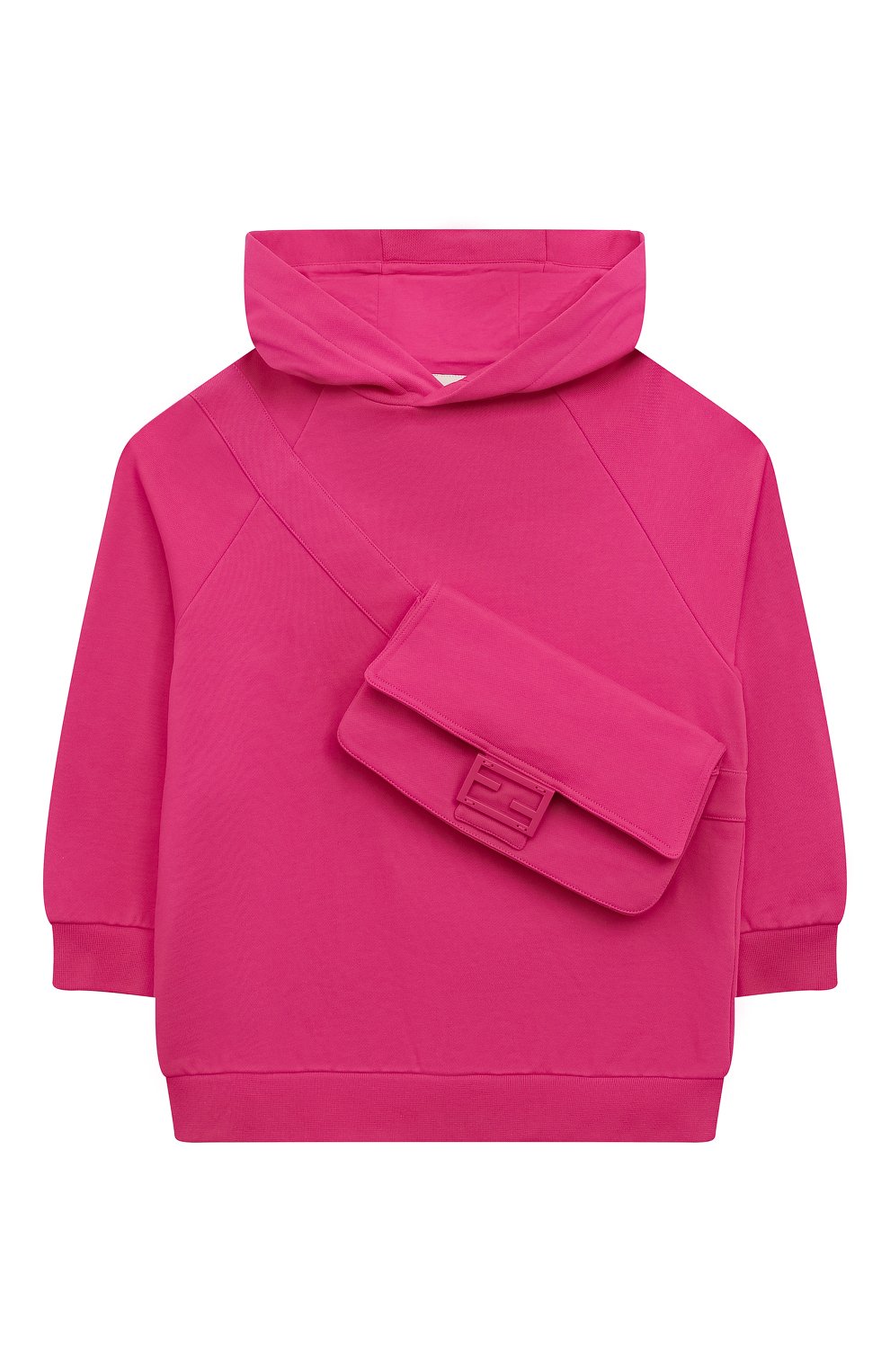 Хлопковое худи FENDI фуксия цвета по цене 46500 руб., арт. JUH062/5V0/4-6, фото 1 Хлопковое худи FENDI, арт. JUH062/5V0/4-6, фото 1