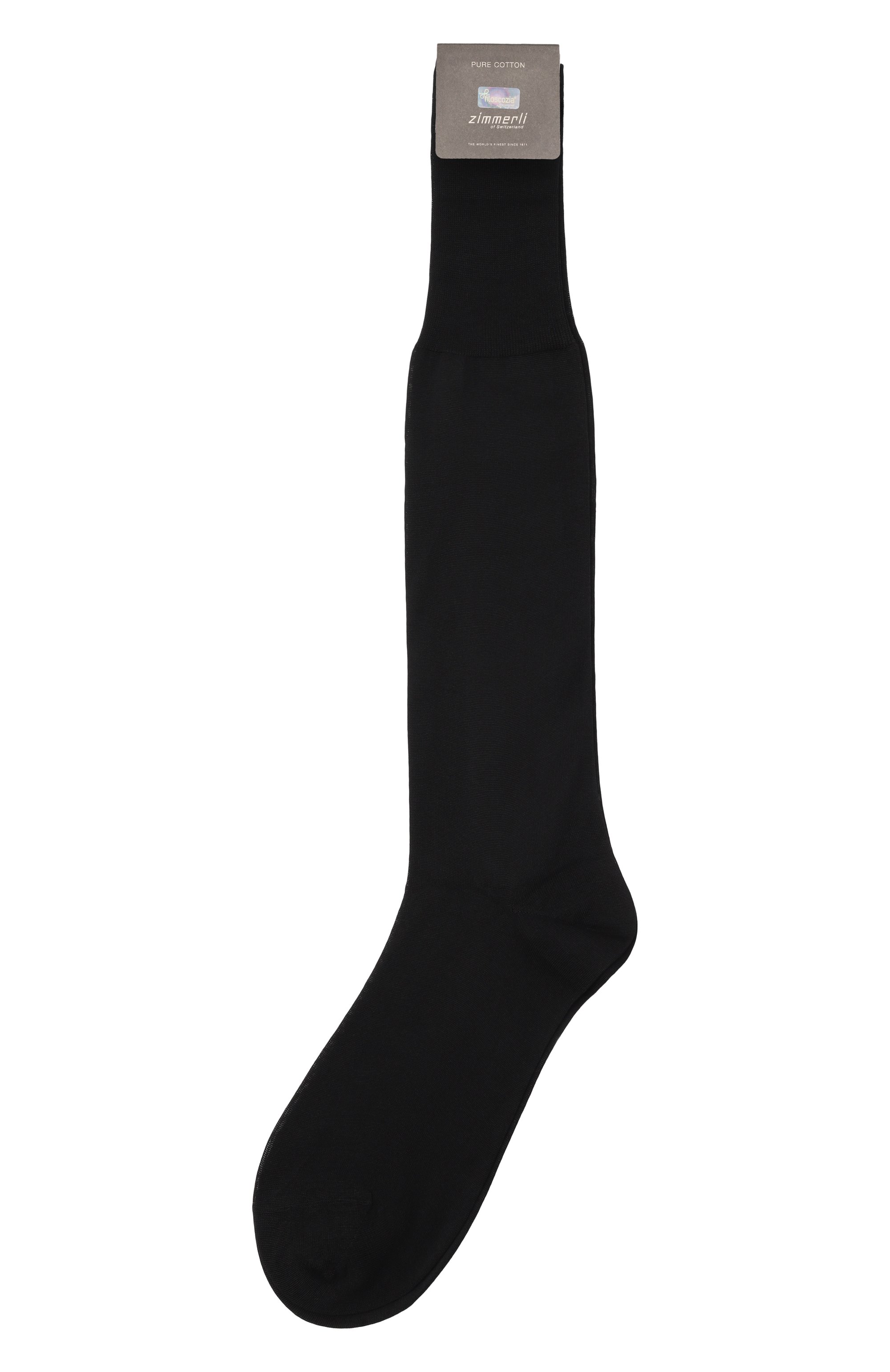 Хлопковые гольфы ZIMMERLI черного цвета по цене 4630 руб., арт. 2502-1, фото 1 Хлопковые гольфы ZIMMERLI, арт. 2502-1, фото 1