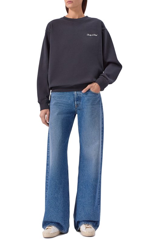 Хлопковый свитшот Sporty and Rich ST07160326BA01 Чёрный  ST07160326BA01 Фото 2