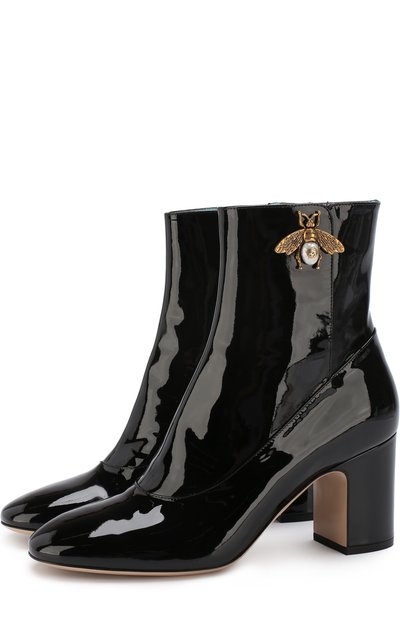 Лаковые ботильоны lois на устойчивом каблуке GUCCI, арт. 475831/BNC00, фото 1