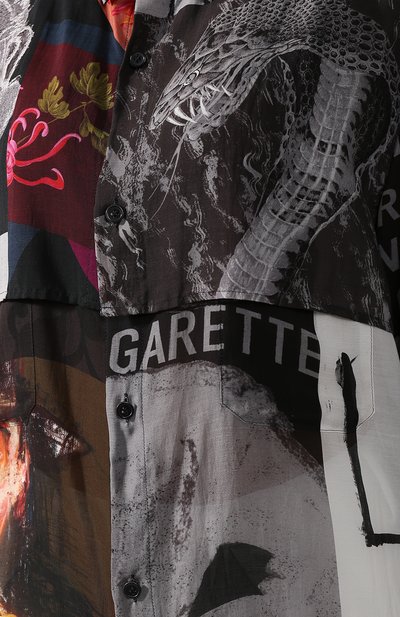 Удлиненная блуза свободного кроя с принтом YOHJI YAMAMOTO, арт. NW-B17-209, фото 5