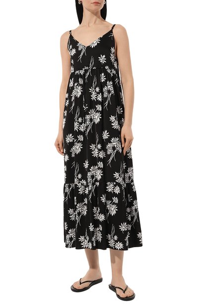 Платье из вискозы A.P.C. черно-белого цвета по цене 43950 руб., арт. VIAKK-F35006, фото 3 Платье из вискозы A.P.C., арт. VIAKK-F35006, фото 3