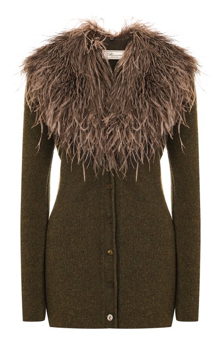 Женский шерстяной кардиган с отделкой перьями BLUMARINE, арт. 2M643W_SET