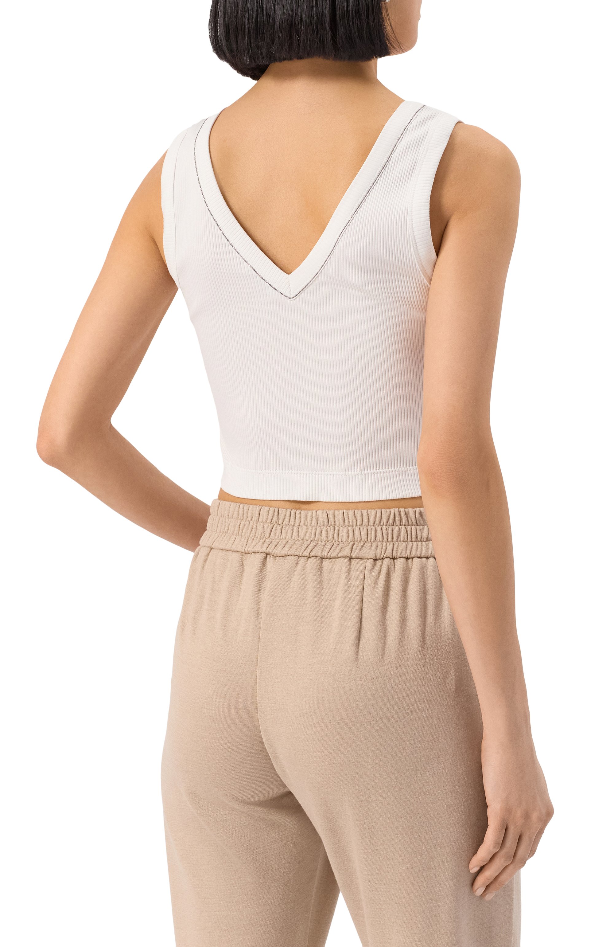 Хлопковая майка BRUNELLO CUCINELLI белого цвета по цене 74750 руб., арт. MG902FP102, фото 4 Хлопковая майка BRUNELLO CUCINELLI, арт. MG902FP102, фото 4