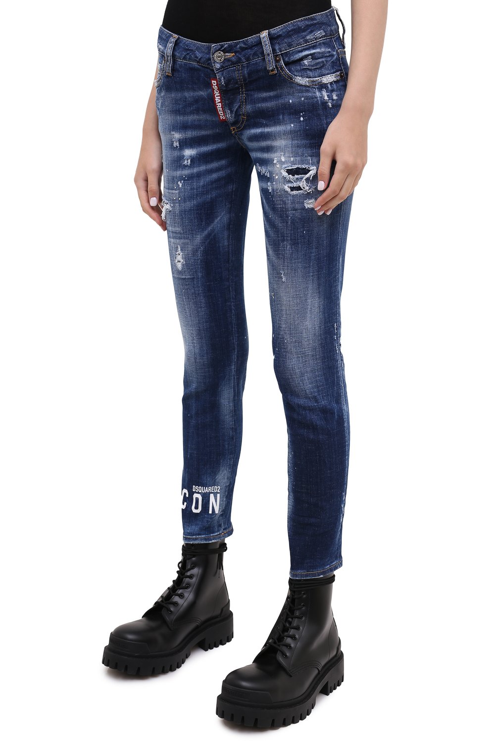 Джинсы DSQUARED2 синего цвета по цене 51850 руб., арт. S80LA0012/S30342, фото 4 Джинсы DSQUARED2, арт. S80LA0012/S30342, фото 4