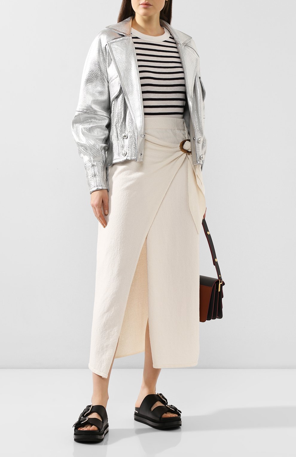 Юбка NANUSHKA белого цвета по цене 32700 руб., арт. SASHA_CREME_TERRY, фото 2 Юбка NANUSHKA, арт. SASHA_CREME_TERRY, фото 2