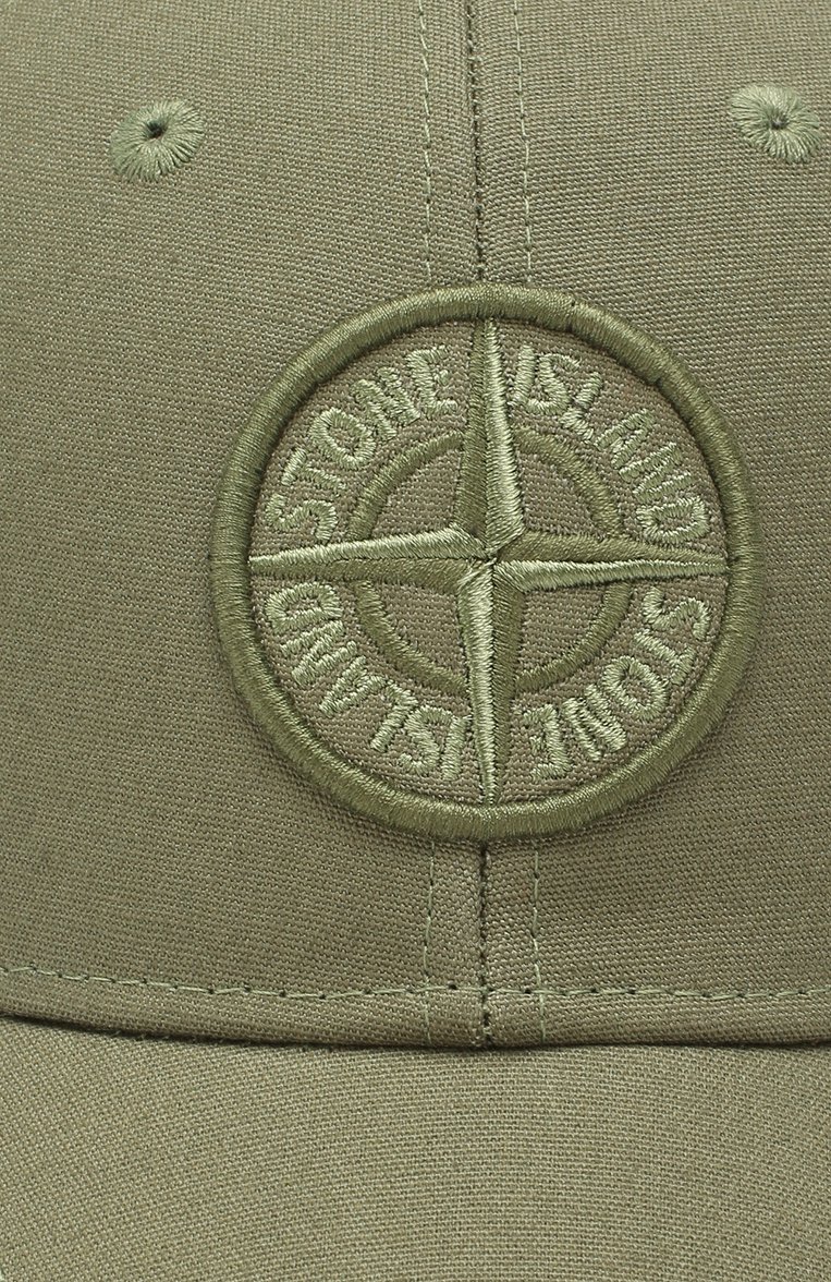 Мужская хлопковая бейсболка STONE ISLAND хаки цвета, арт. 721599168 | Фото 3 (Материал: Хлопок, Текстиль; Нос: Не проставлено)