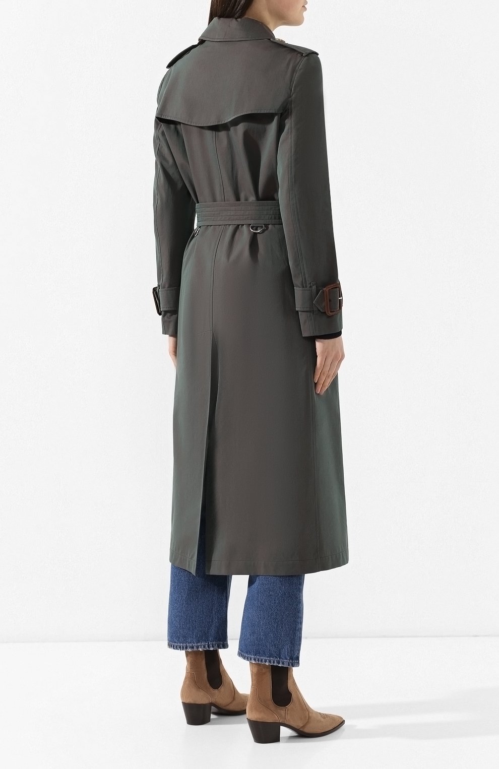 Хлопковое пальто с поясом BURBERRY, арт. 4077183, фото 4