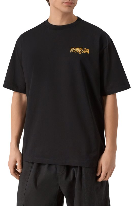 Хлопковая футболка Comme des Fuckdown CFABM01592 Чёрный  CFABM01592 Фото 3