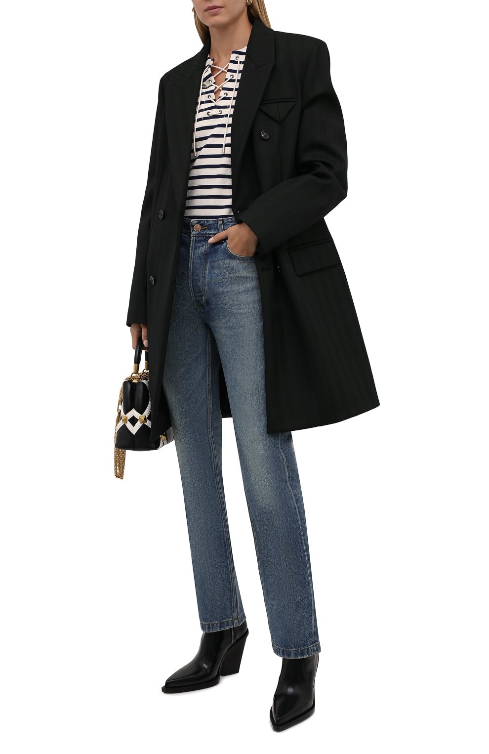 Хлопковый пуловер SAINT LAURENT кремового цвета по цене 83950 руб., арт. 662755/Y36GH, фото 2 Хлопковый пуловер SAINT LAURENT, арт. 662755/Y36GH, фото 2