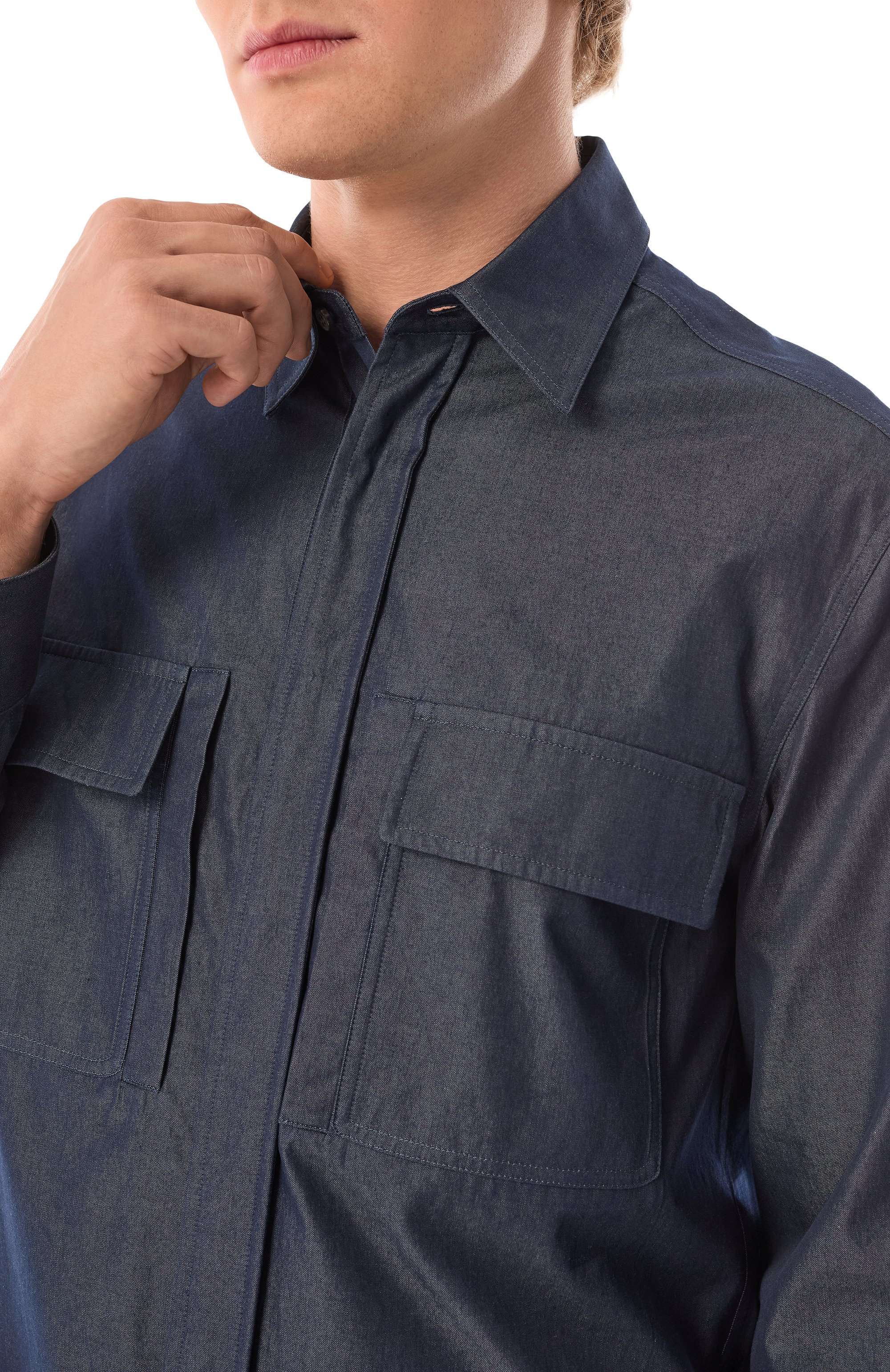 Хлопковая рубашка ZILLI, арт. SP0F01M010145006U, фото 5