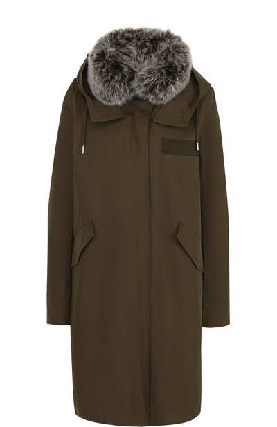 Женская хлопковая парка свободного кроя с меховой отделкой YS ARMY PARIS, арт. 8EFM01094F24W