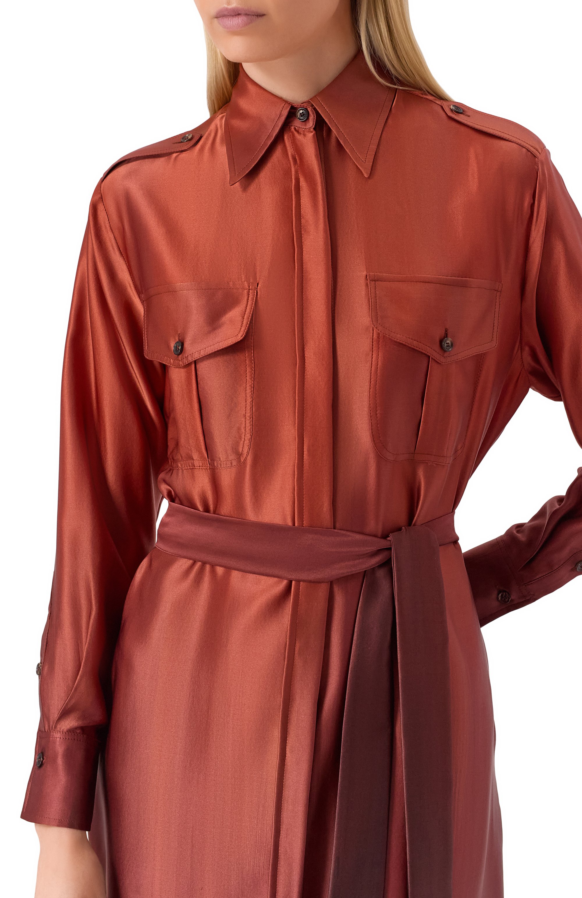 Атласное платье KITON, арт. D47321K0909E02, фото 5