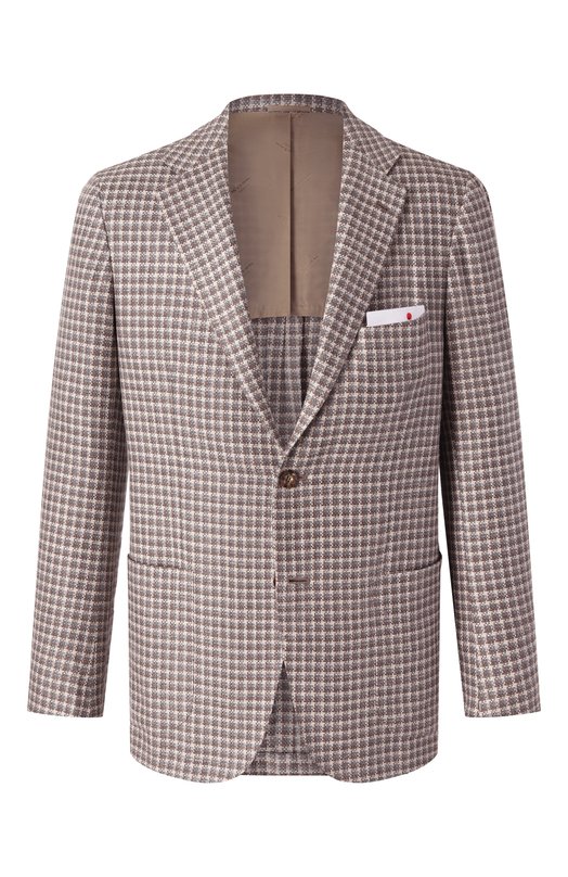 Пиджак из кашемира и шерсти Kiton UG81K0610E53 Коричневый UG81K0610E53