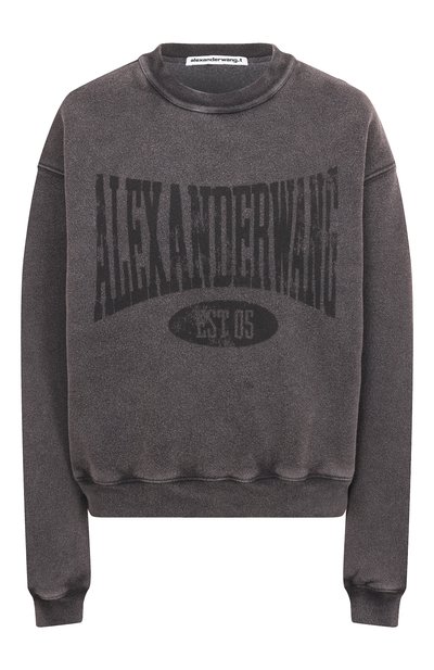 Хлопковый свитшот ALEXANDERWANG.T темно-серого цвета по цене 49700 руб., арт. 4CC2251539, фото 1 Хлопковый свитшот ALEXANDERWANG.T, арт. 4CC2251539, фото 1