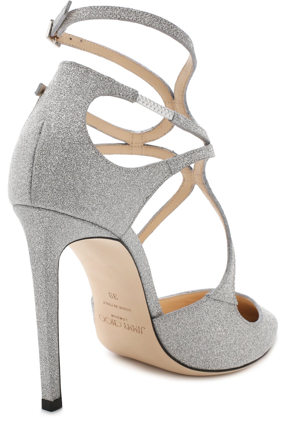 Кожаные туфли lancer 100 с глиттером на шпильке JIMMY CHOO, арт. LANCER 100/IGT, фото 4
