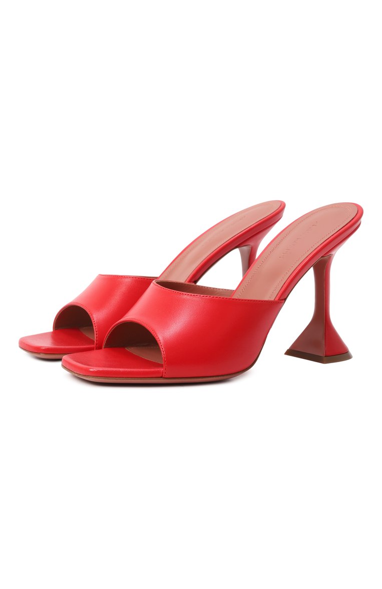 Женские кожаные мюли lupita AMINA MUADDI красного цвета, арт. LUPITA SLIPPER/PATENT/WHITE | Фото 1 (Подошва: Плоская; Материал сплава: Проставлено; Драгоценные камни: Проставлено; Материал внешний: Натуральная кожа; Каблук высота: Высокий; Материал внутренний: Натуральная кожа; Каблук тип: Фигурный)
