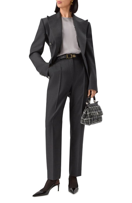 Атласный топ Dolce & Gabbana F7ZZCT/FU1UU Серый  F7ZZCT/FU1UU Фото 2