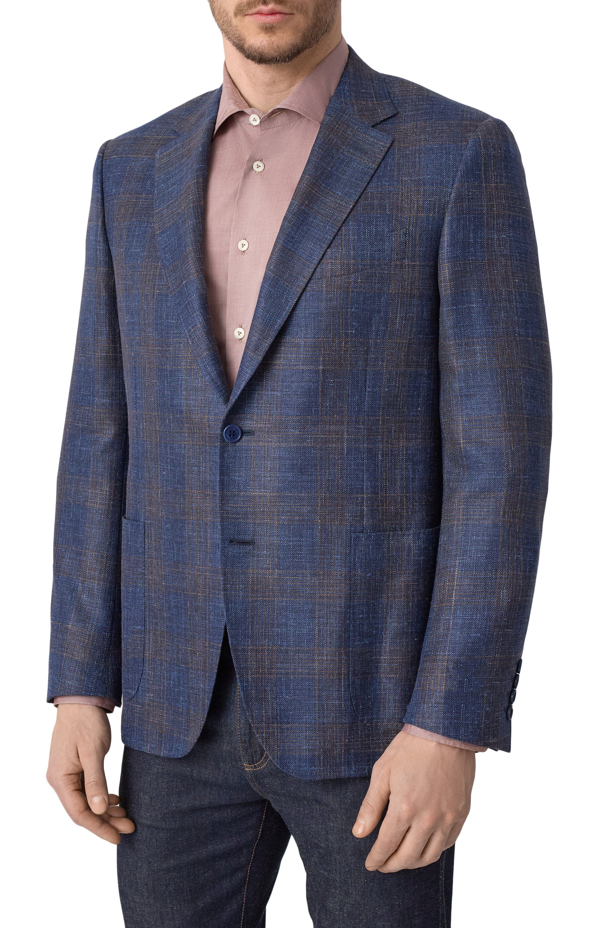 Пиджак из шерсти и шелка CANALI синего цвета по цене 263500 руб., арт. 21288-CF02007, фото 4 Пиджак из шерсти и шелка CANALI, арт. 21288-CF02007, фото 4