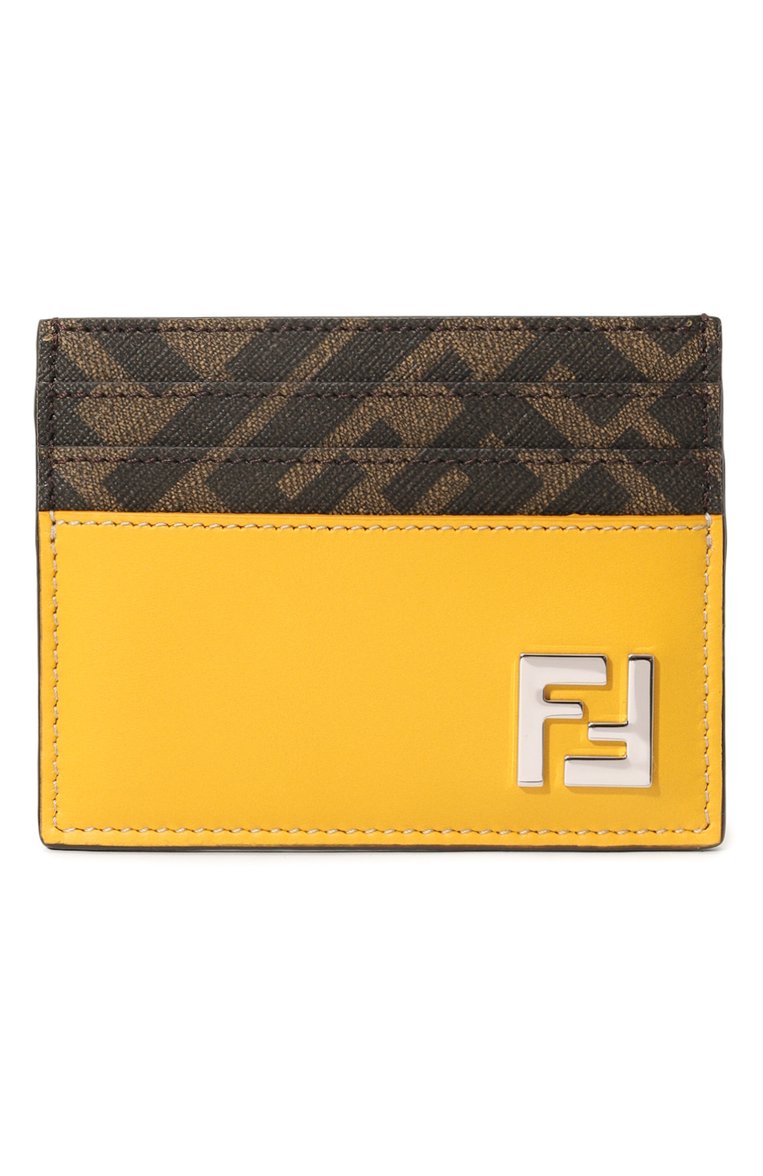 Мужской футляр для кредитных карт FENDI желтого цвета, арт. 7M0164 AFF2 | Фото 1 (Нос: Не проставлено; Материал: Натуральная кожа)