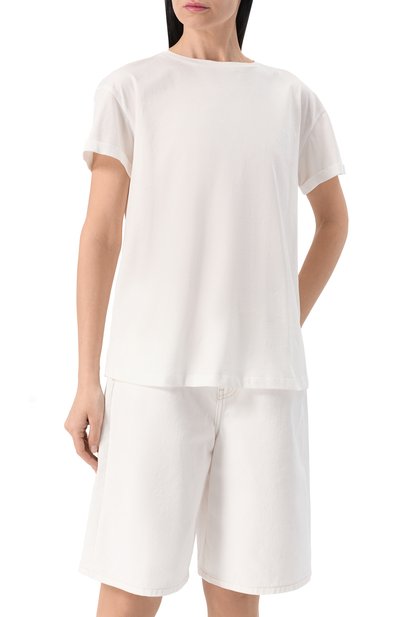 Хлопковая футболка LIU JO белого цвета по цене 8190 руб., арт. WA5512JS923, фото 3 Хлопковая футболка LIU JO, арт. WA5512JS923, фото 3