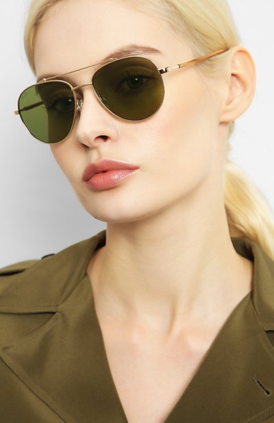 Солнцезащитные очки LORO PIANA золотого цвета по цене 47100 руб., арт. FAI4926, фото 2 Солнцезащитные очки LORO PIANA, арт. FAI4926, фото 2