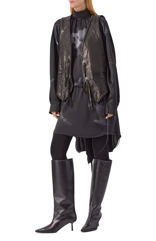 Кожаный жилет Ann Demeulemeester B0013407/LT137 Чёрный  B0013407/LT137 Фото 2