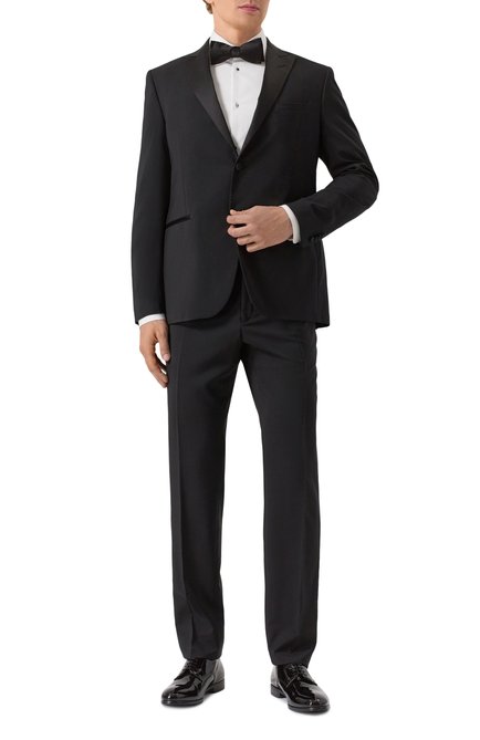 Мужской шерстяной костюм CORNELIANI черного цвета, арт. 936T02-935T06/9394135 | Фото 1 (Драгоценные камни: Проставлено; Материал внешний: Шерсть; Рукава: Длинные; Материал сплава: Проставлено)