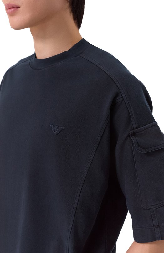 Хлопковая футболка Emporio Armani EM004910/AF13715 Синий  EM004910/AF13715 Фото 5