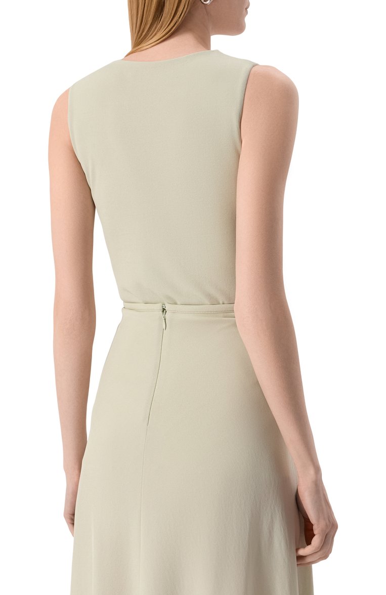 Женское боди из вискозы JIL SANDER светло-зеленого цвета, арт. J04NC0001/J65016 | Фото 4 (Материал внешний: Вискоза; Кросс-КТ: костюм; Рукава: Без рукавов; Стили: Минимализм; Автоматизация состава: Проставлено; Автоматизация ТО: Проставлено)