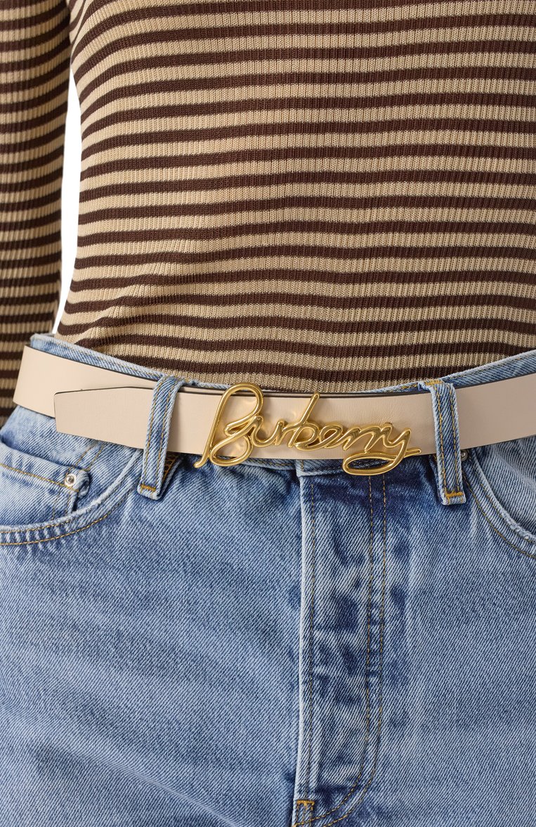 Женский двусторонний ремень BURBERRY черного цвета, арт. 8102459 | Фото 3 (Нос: Не проставлено; Кросс-КТ: Тонкие; Материал: Натуральная кожа; Автоматизация состава: Проставлено)