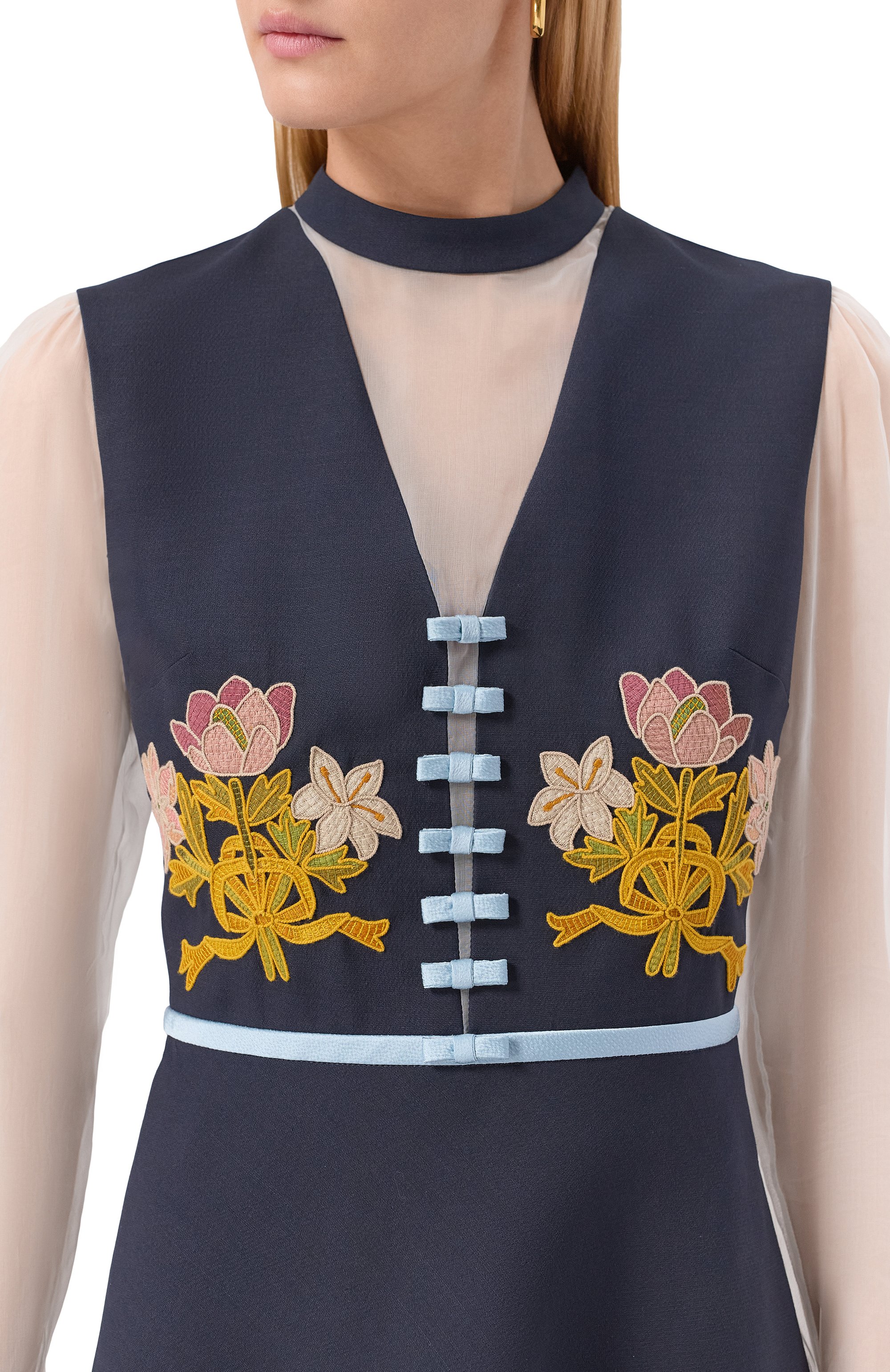 Платье из шерсти и шелка VALENTINO, арт. 7B3VADU11CF, фото 5