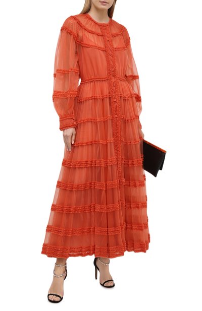 Платье FENDI оранжевого цвета по цене 571000 руб., арт. FDA842 AC6V, фото 2 Платье FENDI, арт. FDA842 AC6V, фото 2
