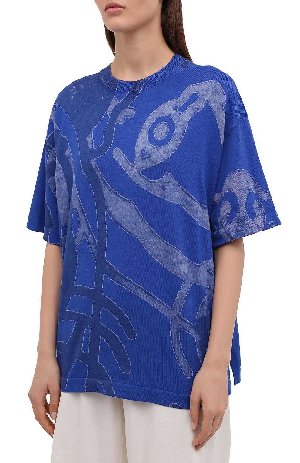Хлопковая футболка KENZO синего цвета по цене 32550 руб., арт. FB52PU5873TD, фото 3 Хлопковая футболка KENZO, арт. FB52PU5873TD, фото 3