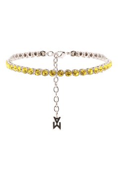 Женский анклет AMINA MUADDI желтого цвета, арт. TENNIS ANKLET/CRYSTALS SILVER BASE/GLASS | Фото 1 (Региональные ограничения белый список (Axapta Mercury): Не проставлено; Нос: Не проставлено; Материал: Металл)