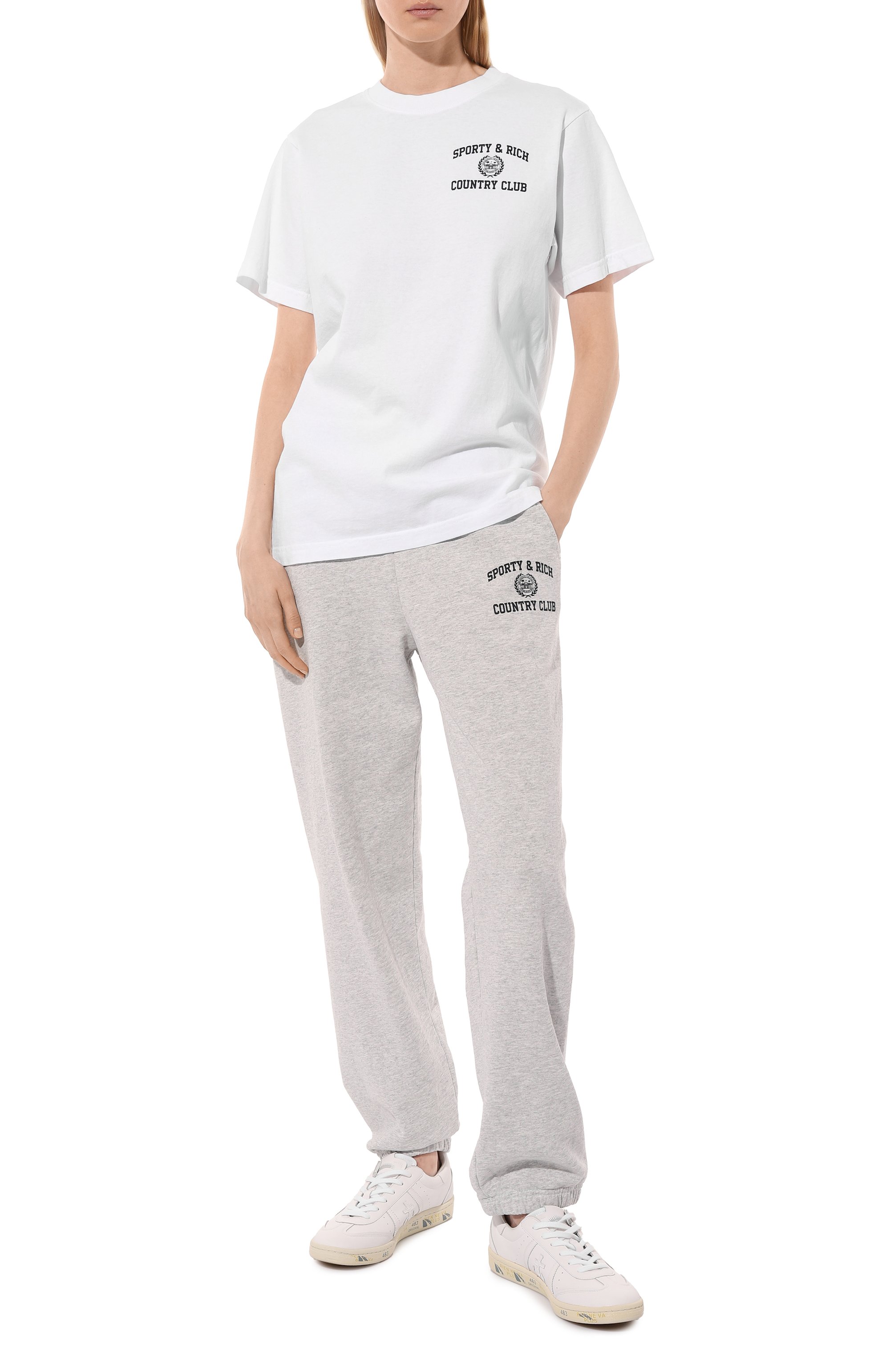 Хлопковая футболка SPORTY AND RICH, арт. T0043516218WH01, фото 2