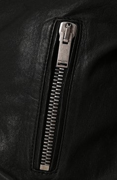 Укороченная кожаная куртка с косой молнией SAINT LAURENT, арт. 506798/YC2IF, фото 5