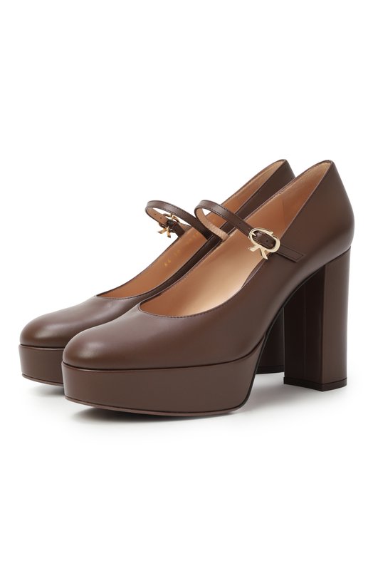 Кожаные туфли Doris 100 Gianvito Rossi G22383.70RIC.VITBR0W Коричневый G22383.70RIC.VITBR0W