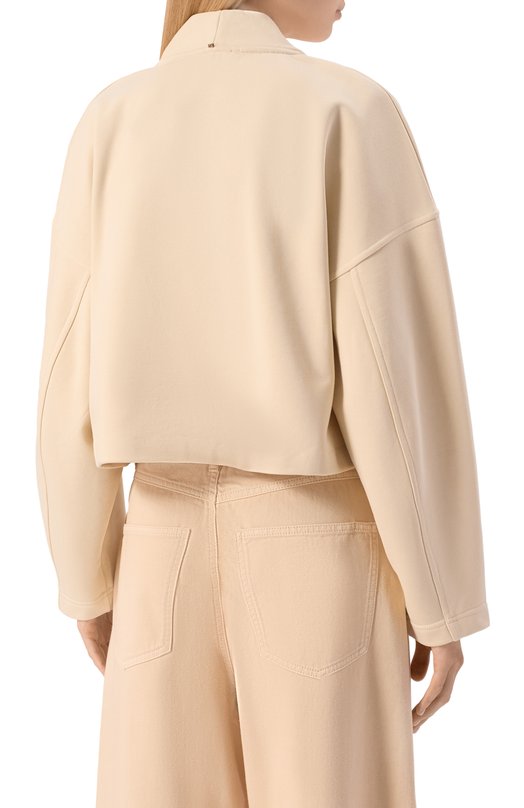 Хлопковый свитшот Sportmax MINNIE Кремовый  MINNIE Фото 4
