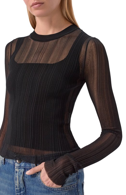 Пуловер из вискозы Sportmax SPXBU0N0 Чёрный  SPXBU0N0 Фото 5