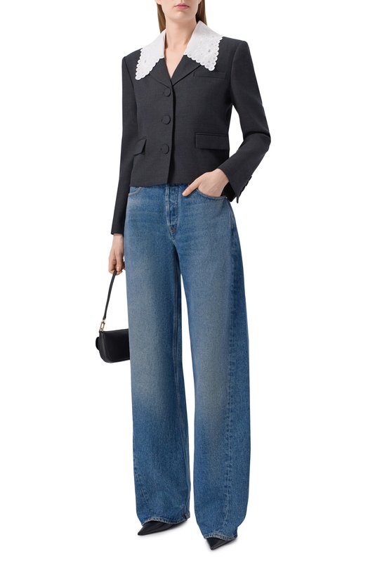 Жакет из шерсти и вискозы self-portrait RS26069JGR Серый  RS26069JGR Фото 2