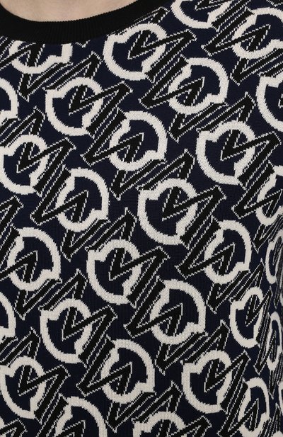 Хлопковый джемпер MONCLER темно-синего цвета по цене 36200 руб., арт. G1-091-9C762-00-V9157, фото 5 Хлопковый джемпер MONCLER, арт. G1-091-9C762-00-V9157, фото 5