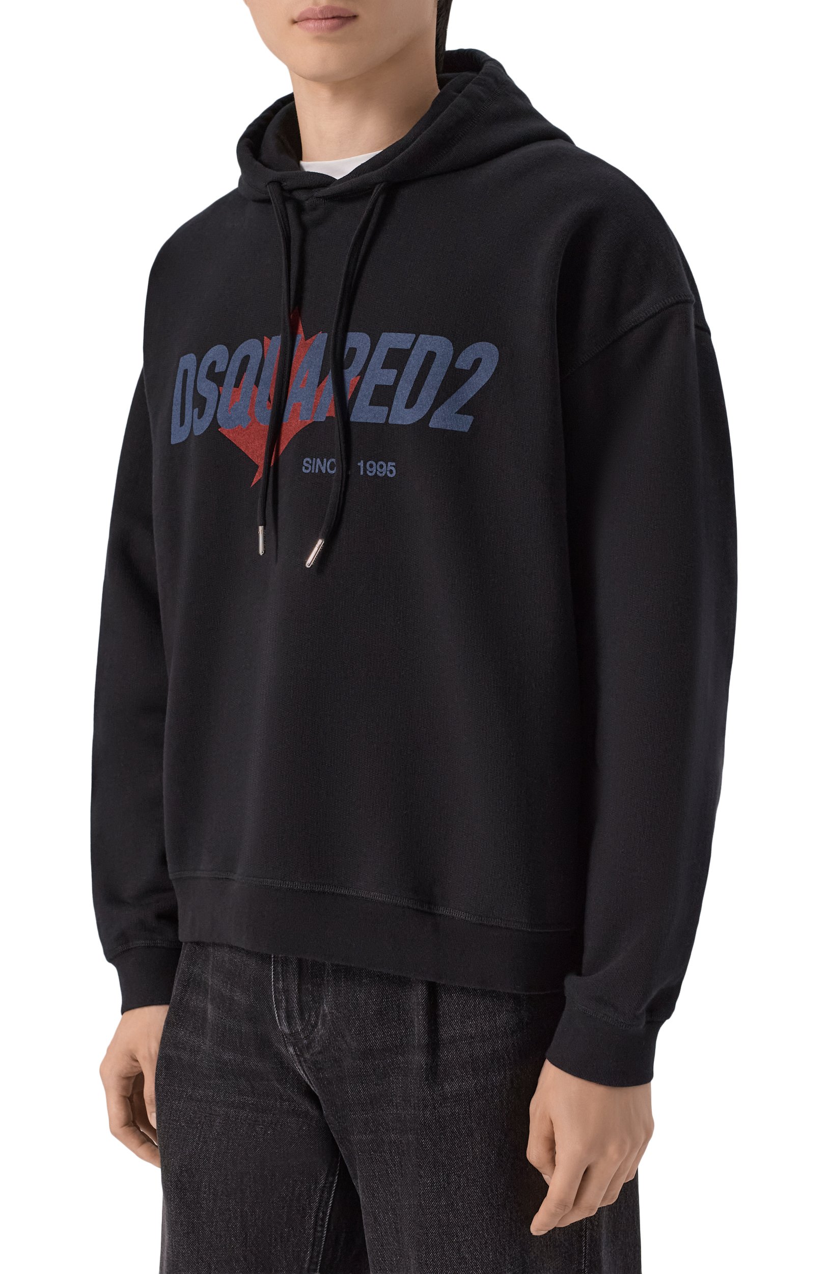 Хлопковое худи DSQUARED2 черного цвета по цене 47200 руб., арт. S74GU0951/D25029, фото 3 Хлопковое худи DSQUARED2, арт. S74GU0951/D25029, фото 3