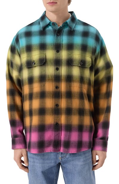 Рубашка из хлопка и льна CELINE разноцветного цвета по цене 122500 руб., арт. 2C574952T, фото 3 Рубашка из хлопка и льна CELINE, арт. 2C574952T, фото 3