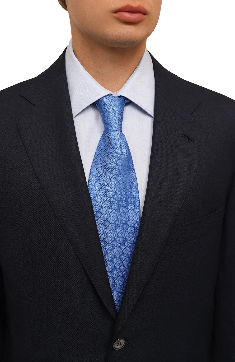 Шелковый галстук STEFANO RICCI голубого цвета по цене 35250 руб., арт. CCXL/54014, фото 2 Шелковый галстук STEFANO RICCI, арт. CCXL/54014, фото 2