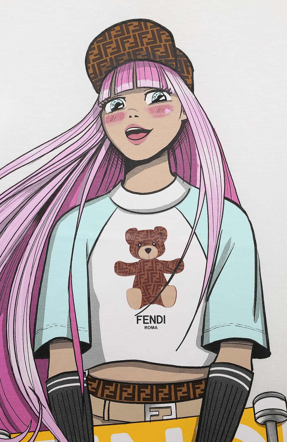 Хлопковая футболка FENDI, арт. JFI346/7AJ/3-6, фото 3