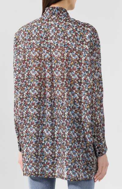 Шелковая рубашка VICTORIA BECKHAM, арт. SH 0VR 1850 MSS19 FL0RAL LUREX STRIPE, фото 4