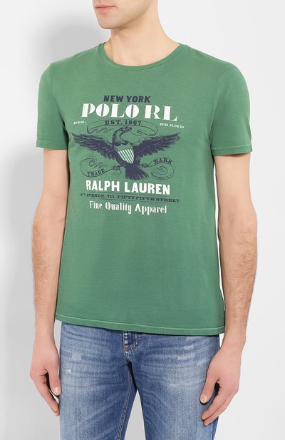 Хлопковая футболка POLO RALPH LAUREN, арт. 710791583, фото 3