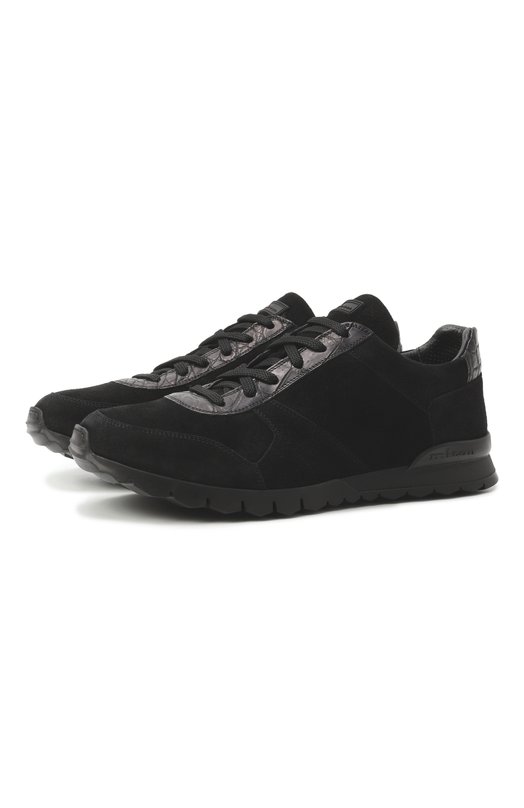 Замшевые кроссовки Kiton USSA114N0127703 Чёрный USSA114N0127703