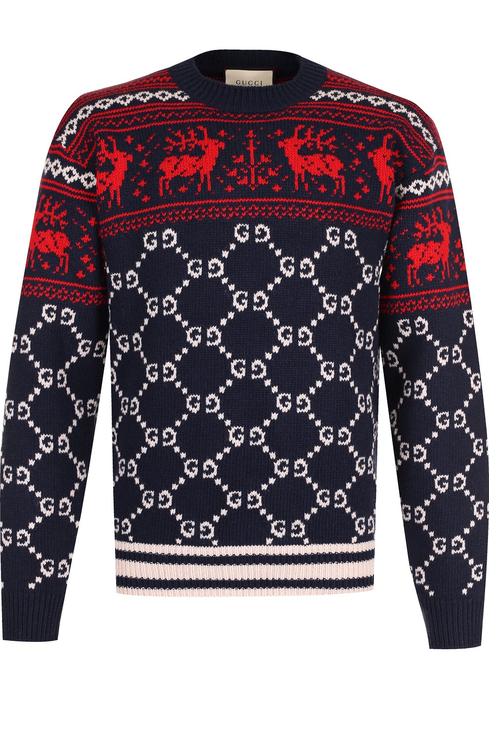 Шерстяной свитер с принтом GUCCI, арт. 522996/X9U41, фото 1